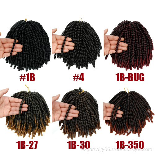 Spring Twist Crochet Braids Synthetic Braiding Hair Pre-Twist Kinky Curly Hair 8Inch 30Roots Ombre Hair Extension